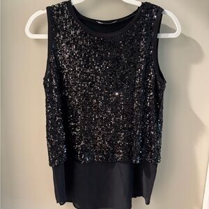 Generation Love Black Sequin Sleeveless Blouse